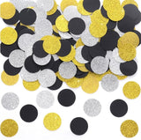 Gold Black and Silver Paper Confetti Table Decoration for Birthday
