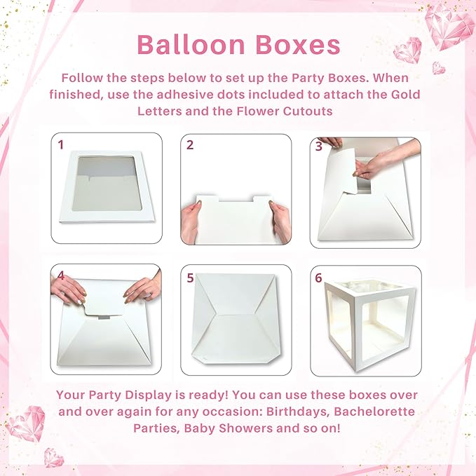 188 pc Pink Bridal Shower Decorations Includes Balloon Arch & Boxes