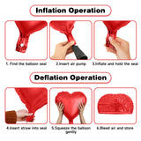 Red Pink Heart Balloons, 19PCS Light Pink Heart Shape Balloon, 18Inch