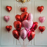 Pink Red Heart Balloons, 19PCS Light Pink and Red Heart Shape Balloon