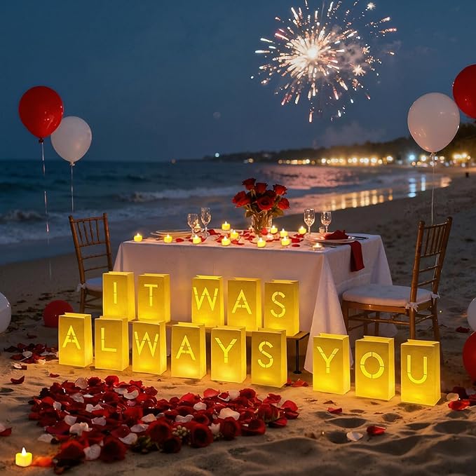 Valentines Day Decorations It was Always You Light Up Letters