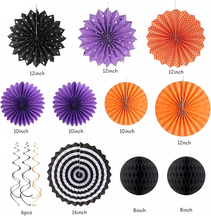 Orange Black Purple Halloween Party Decorations 33Pcs Banner