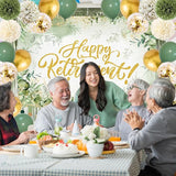 Sage Green Retirement Party Decorations Happy Retirement Banner Foil