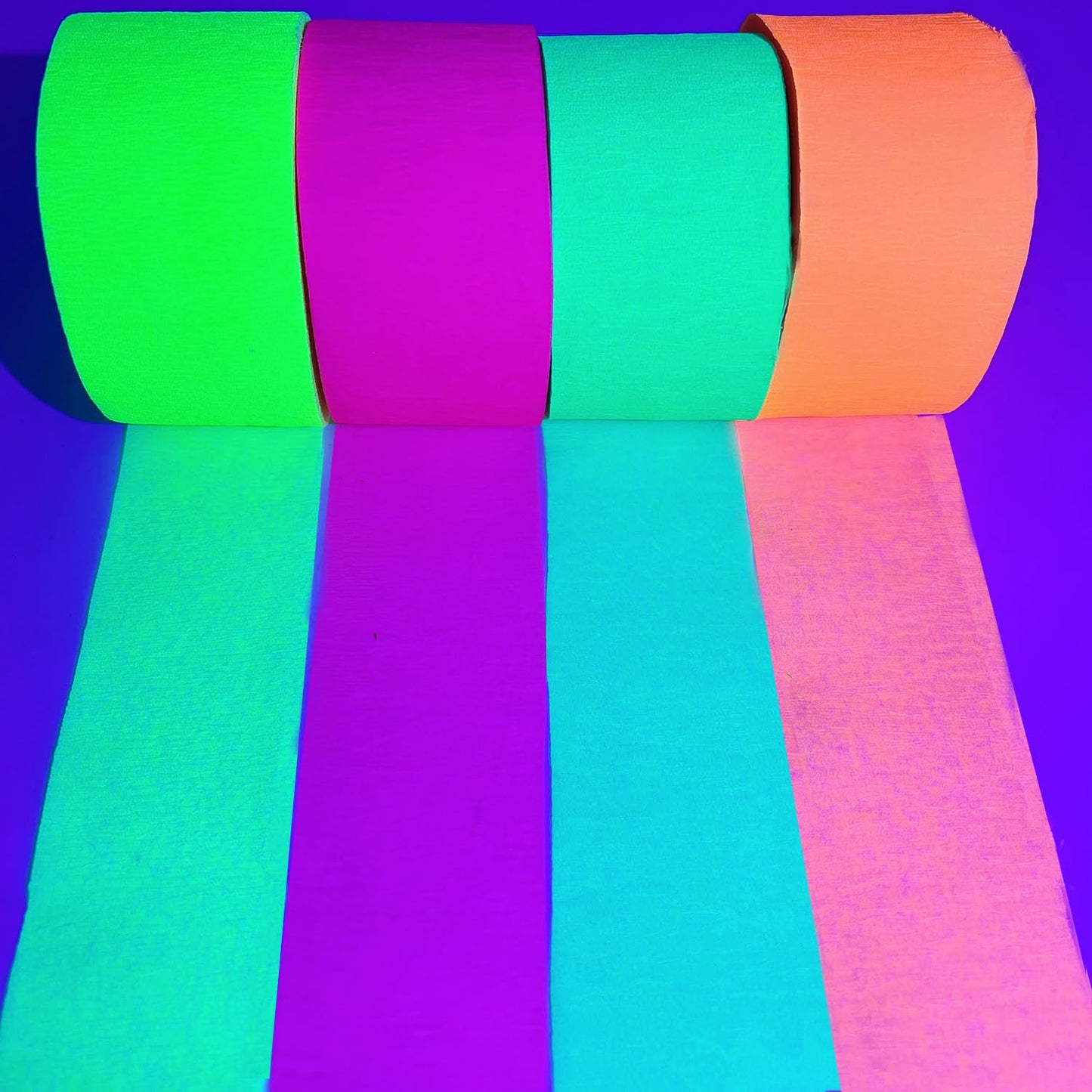 1320feet Blacklight Party Streamer Decorations 12 Rolls Glow Crepe