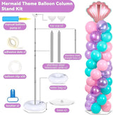2 Sets Mermaid Party Balloon Column Stand Kit with 102 Balloons