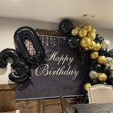 40 Inch Black Foil Balloon Number 1, Giant Self Inflating Number