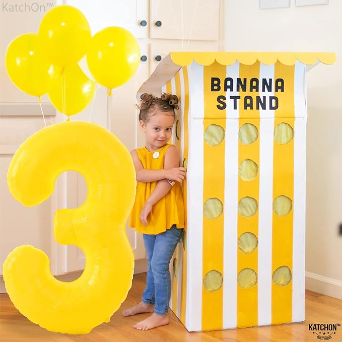 KatchOn, Big, Yellow 3 Balloon Number - 40 Inch | Yellow Three