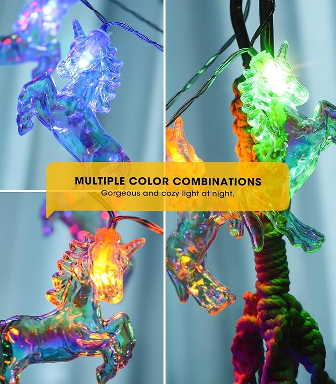 Unicorn String Lights 20 LED 10Ft Unicorn Party Decorations Fairy