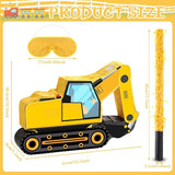 Construction Dump Excavator Piñata with Blindfold and Bat Tractor