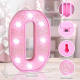 Pink Light Up Letters, LED Marquee Letters for Table, Small Glitter #8