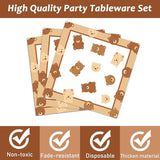 96 Pcs Bear Baby Shower Party Plates Decorations We Can Bearly Wait