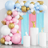 Voircoloria 3 Pack 3.3 x 8.2 ft Pastel Blue and Pink Foil Fringe