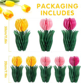 PAPER JAZZ 8 PCS Tulip Flower Centerpieces for Tables Spring Party