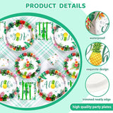 192 PCS Hawaiian Luau Party Decorations Tropical Paper Plates Cups