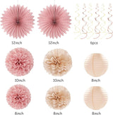 Blush Pink Rose Gold Bridal Shower Fall Party Decorations 31pcs