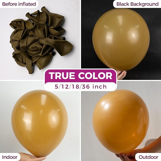 Bezente Brown Balloons - 100 Pack 12 Anniversary Party Decorations