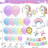 Unicorn Birthday Decorations for Girls Pastel Balloon Arch Kit Huge