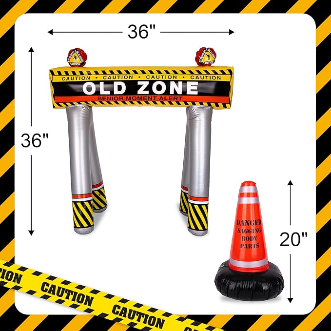 Old Zone Inflatable Barricade + Cone for Over The Hill Party