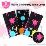 Glow Party Table Covers Neon Plastic Tablecloths 108 x 54 Inch