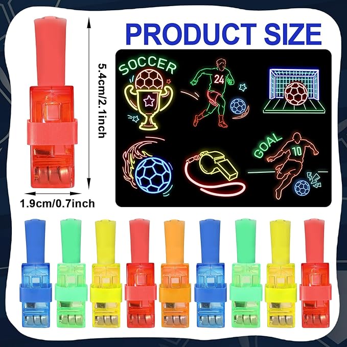 36Pcs Soccer Themed LED Finger Lights Soccer Party Favors Glow in