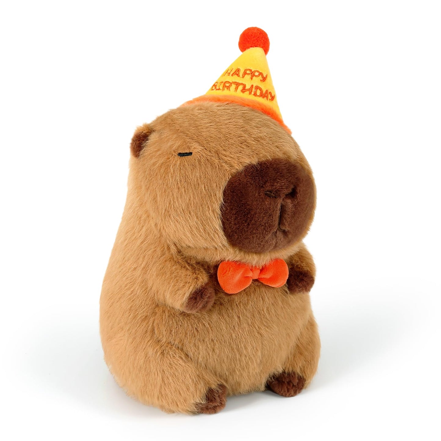 Ditucu Cute Capybara Plush with Happy Birthday Hat Bow Soft Capibara