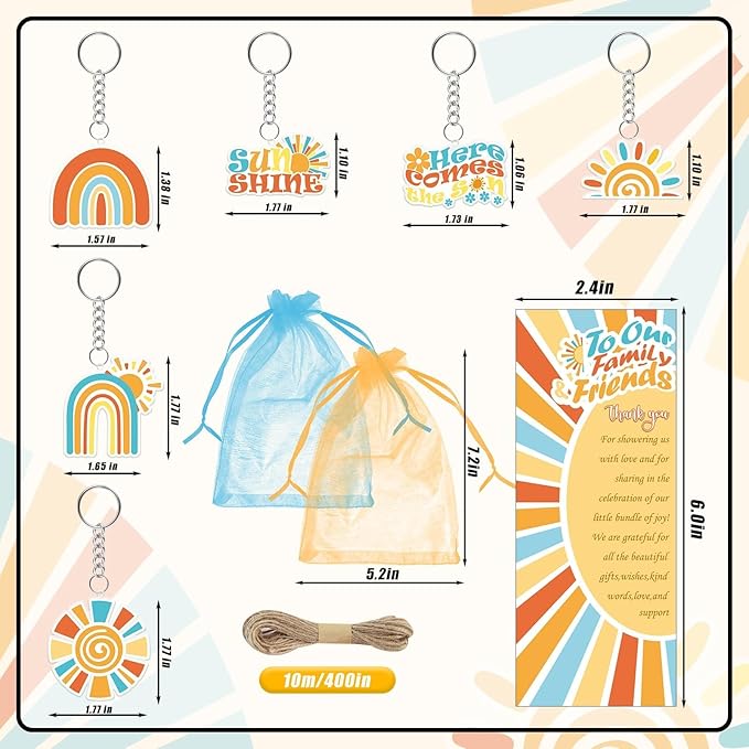 145 Pieces Sun Baby Shower Favors for Guest Here Comes the Son