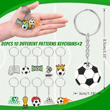 110 Pcs Soccer Party Favors Drawstring Bags with Keychains Silicone
