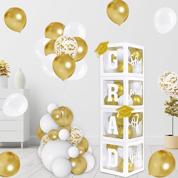 2026 Graduation Party Decorations Set of 4 Graduation Boxes with