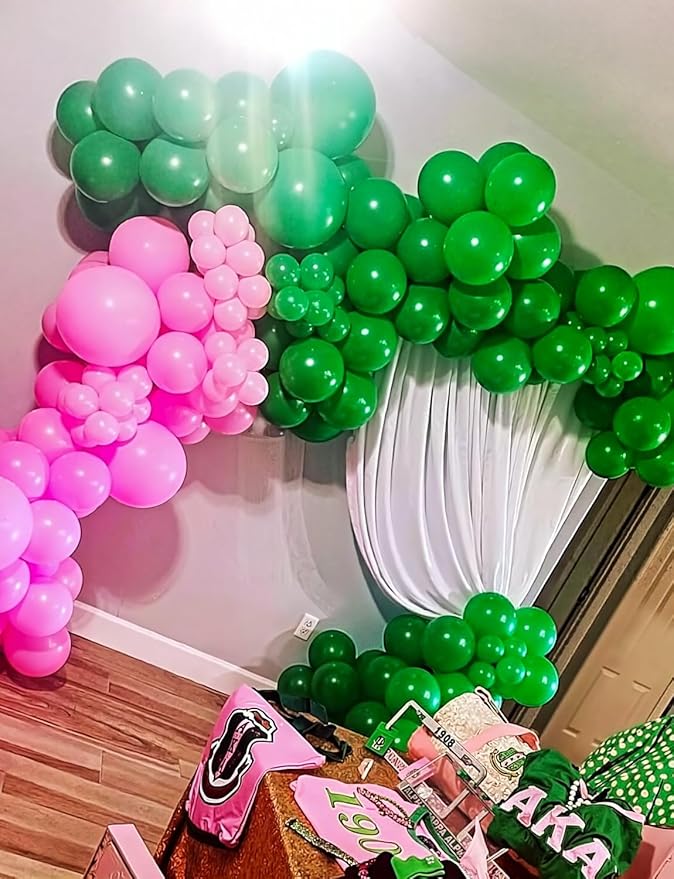 Pink and Green Balloons - Latex Balloons 12 Inch Dark Pink Balloon