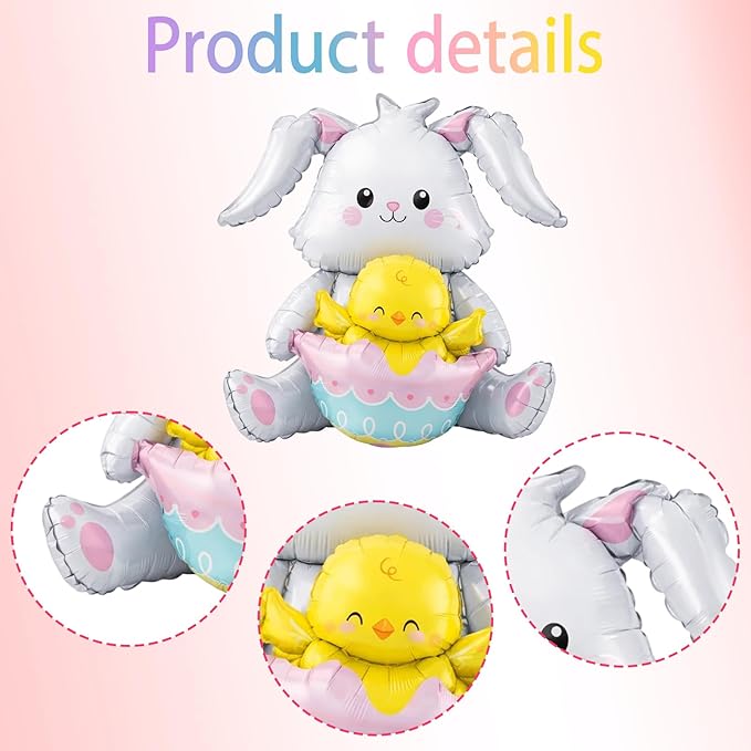 Easter Balloons Easter Party Decorations with Bunny Decor and Easter