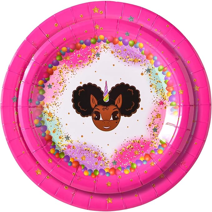 Favorite Faces Afro Puff Unicorn Birthday Party in a Box for 15
