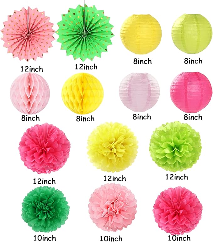 Hawaiian Summer Beach Pool Party Decorations Streamers 14pcs