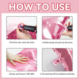 Pearl Pink and White Square Foil Balloon Wall,19 Inches Double Sided
