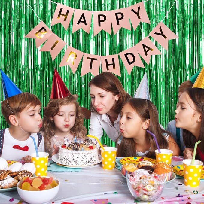 10 Pack Green Streamers Backdrop Jungle Party Decorations Foil