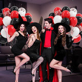 60pcs Red and Black Balloons 12inch, Red Black and White Balloons