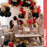 PartyWoo Red Black and Gold Balloon Arch Kit Garland 142pcs Different