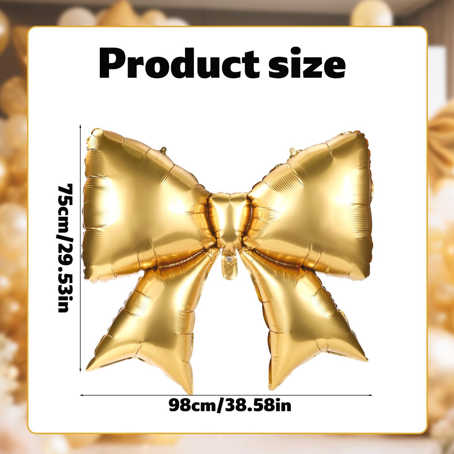 2pcs Large Bow Balloons, Bow Themed Party Decorations Elegant Coquette