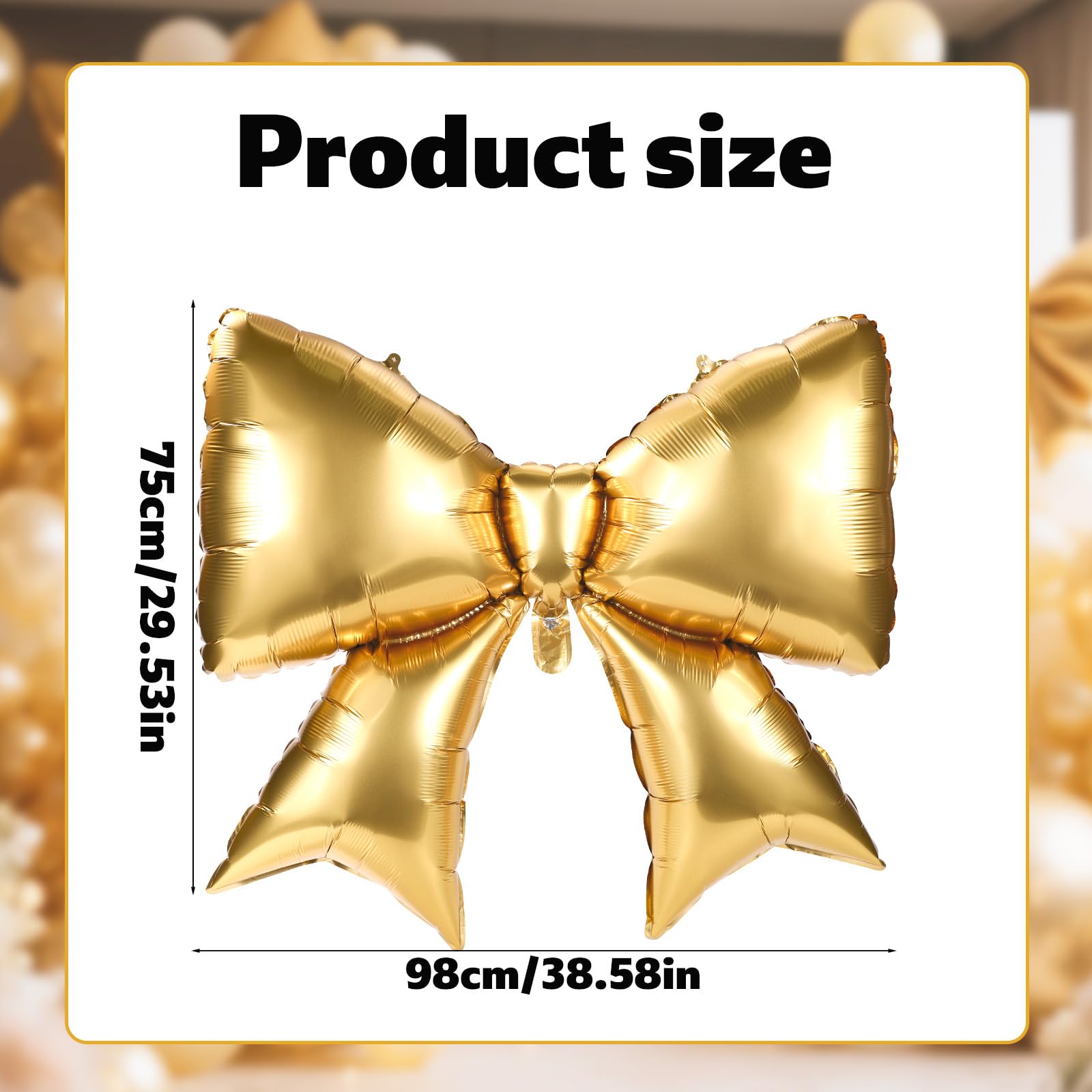 2pcs Large Bow Balloons, Bow Themed Party Decorations Elegant Coquette