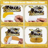 Happy Retirement Party Decorations Men Women, Black and Gold