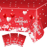 3 pcs Valentines Day Tablecloths Happy Valentines Day Plastic