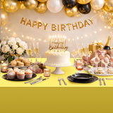 3 Pack Gold Plastic Tablecloth, Disposable Rectangle Table Covers,