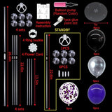Halloween Balloons Black Silver Purple Confetti Balloons Stand