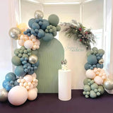 Sage Green and White Balloons, 12 Inch Dusty Olive Green Blue Ivory