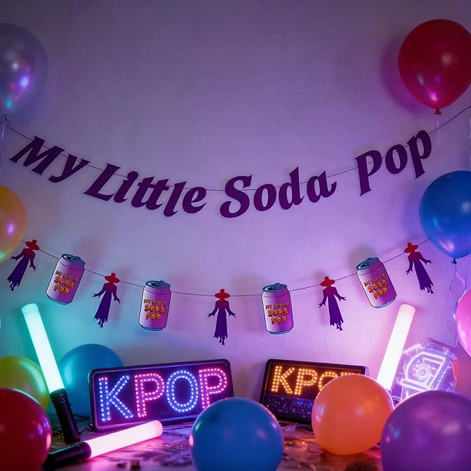 “My Little Soda Pop” Demon Movie Party Banner, Coquette Soda Theme