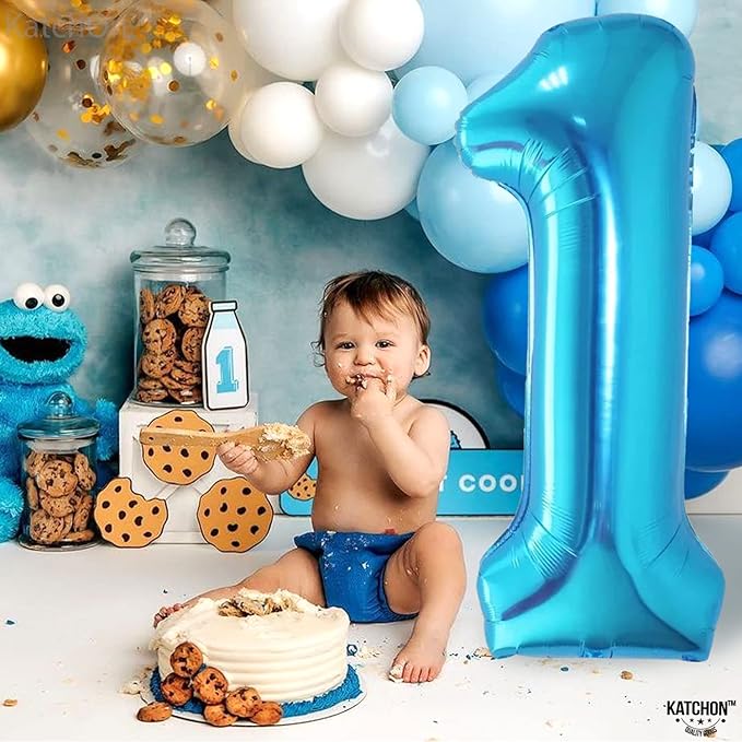 KatchOn, Blue Number 1 Balloon for 1st Birthday - 40 Inch | 1 Balloon