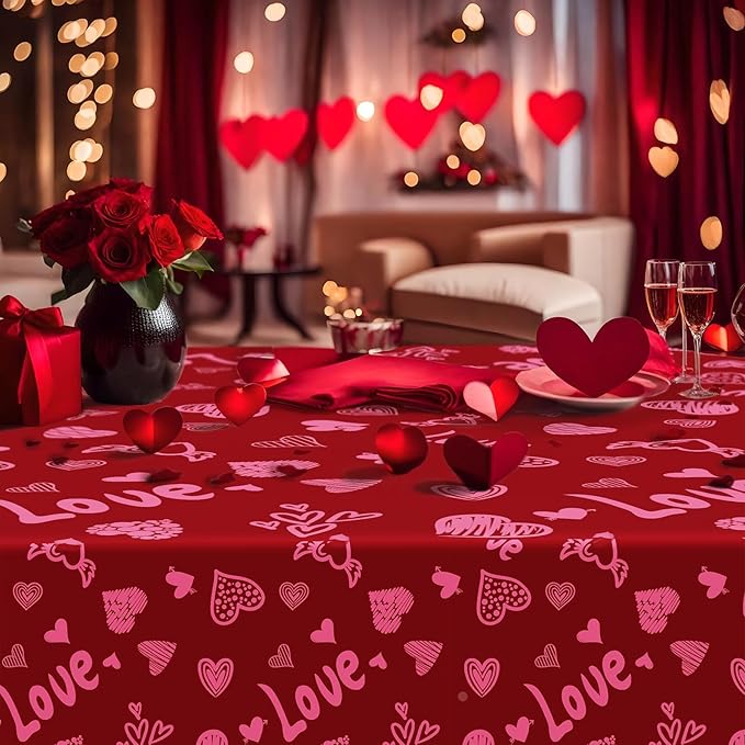 3 Pack Valentine's Day Tablecloth Valentines Table Cloth 54x128inch