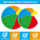 96 Pcs Beach Ball Party Supplies Tableware Summer Pool Ball Party
