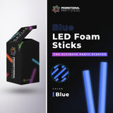 Promotional Party Sticks 100 Blue Foam Glow Sticks - 16" Light Up