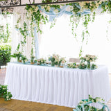 PARTISKY White Polyester Table cloth for Rectangle Tables 6f, Wrinkle