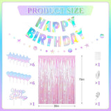 Mermaid Birthday Decorations for Girls Women Iridescent Birthday